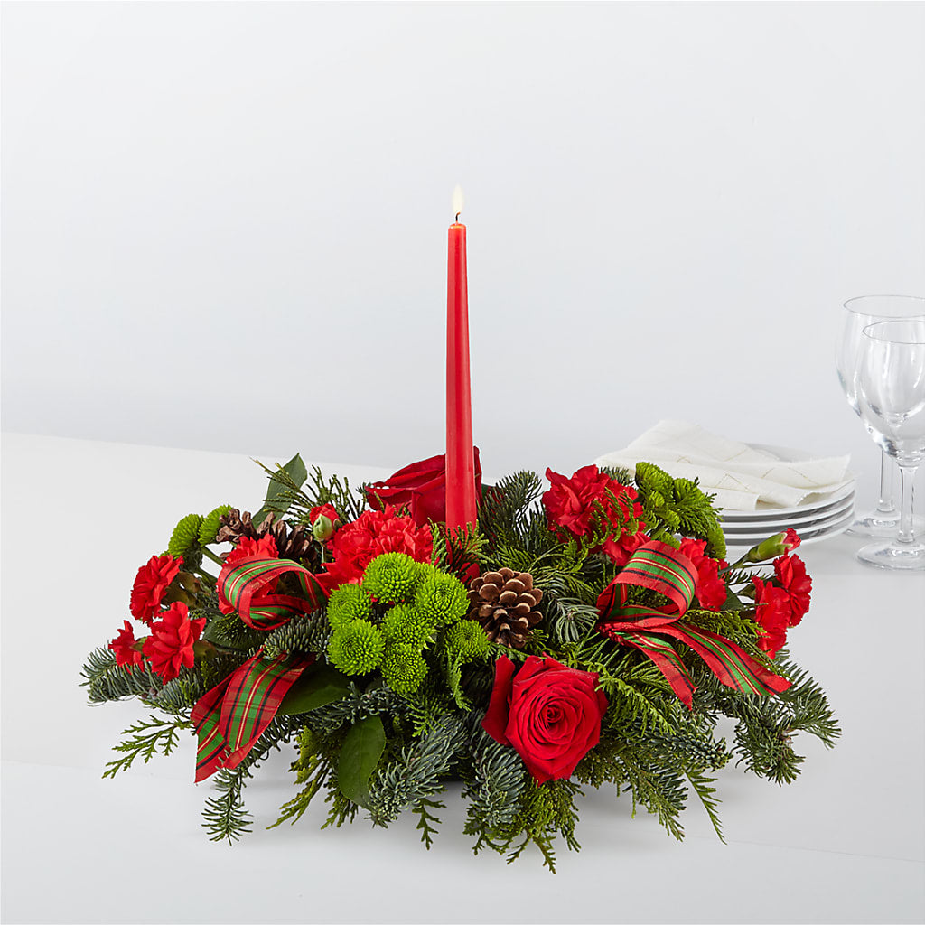 By the Candlelight Centerpiece – Flowers By Robert Taylor Inc, West Covina CA