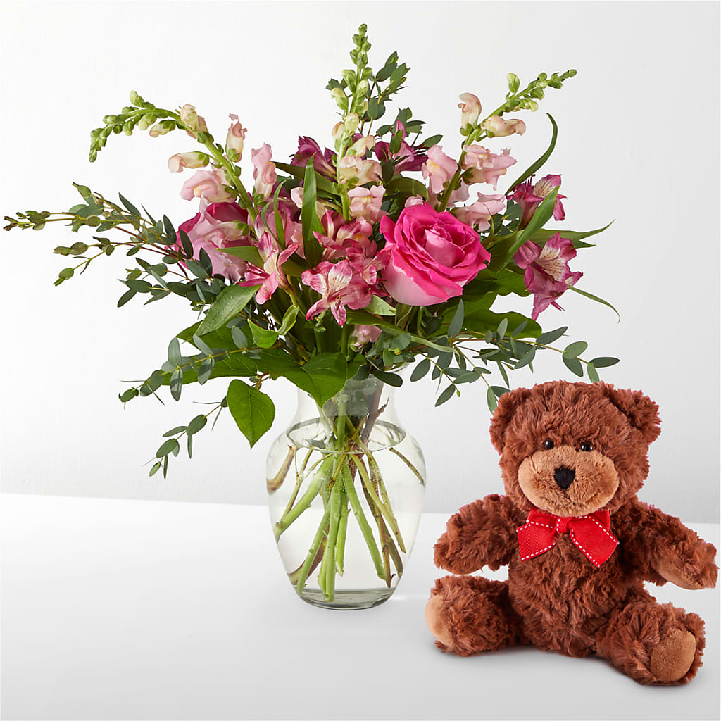 Happily Ever After Bouquet & Bear Set – Flowers By Robert Taylor Inc, West Covina CA