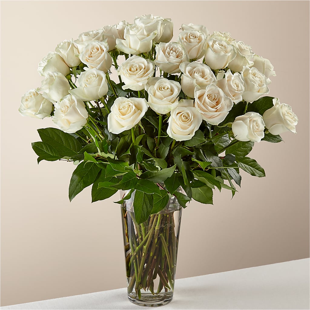 Long Stem White Rose Bouquet – Flowers By Robert Taylor Inc, West Covina CA