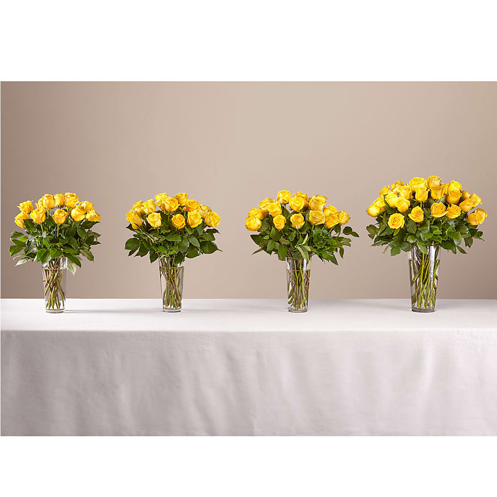 Long Stem Yellow Rose Bouquet – Flowers By Robert Taylor Inc, West Covina CA