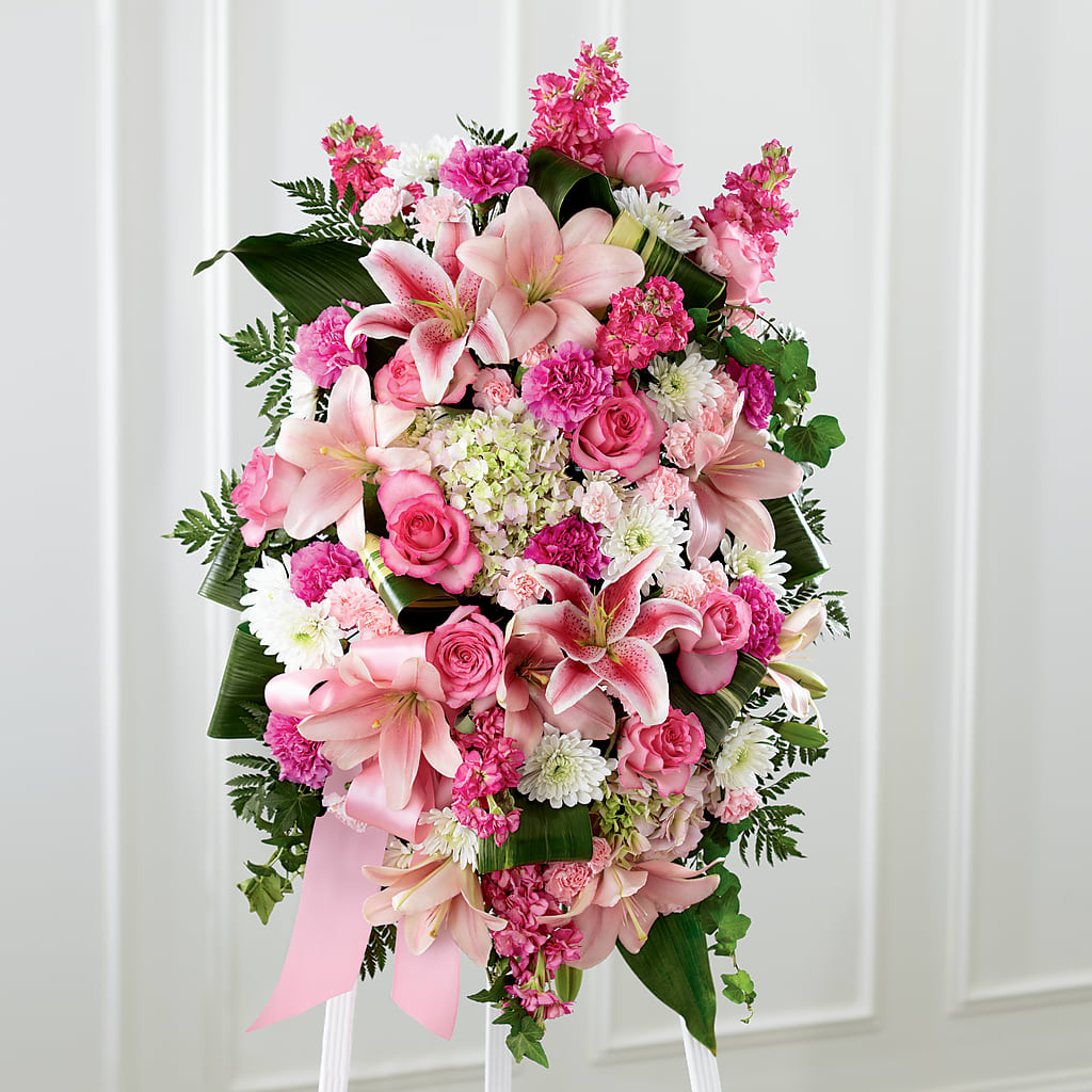 Comforting Standing Spray – Flowers By Robert Taylor Inc, West Covina CA
