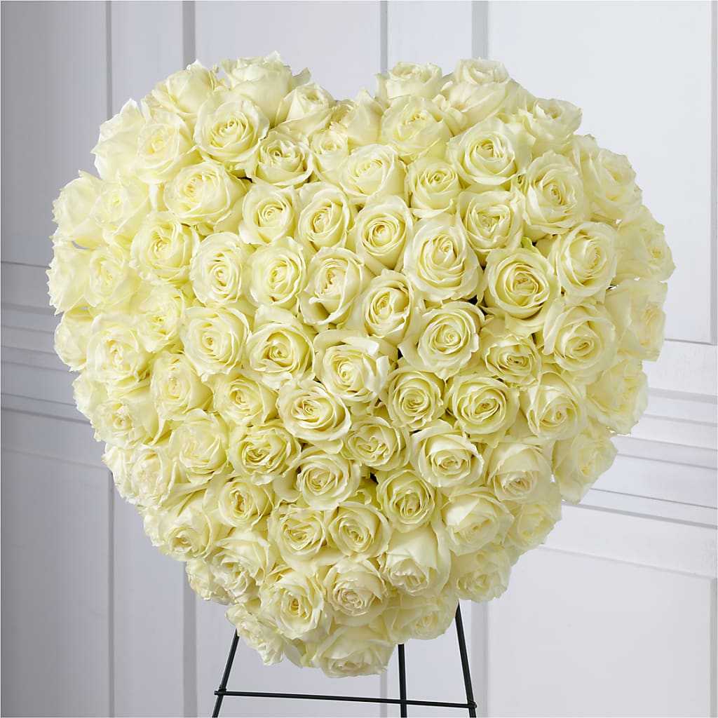 Elegant Remembrance Standing Heart – Flowers By Robert Taylor Inc, West Covina CA