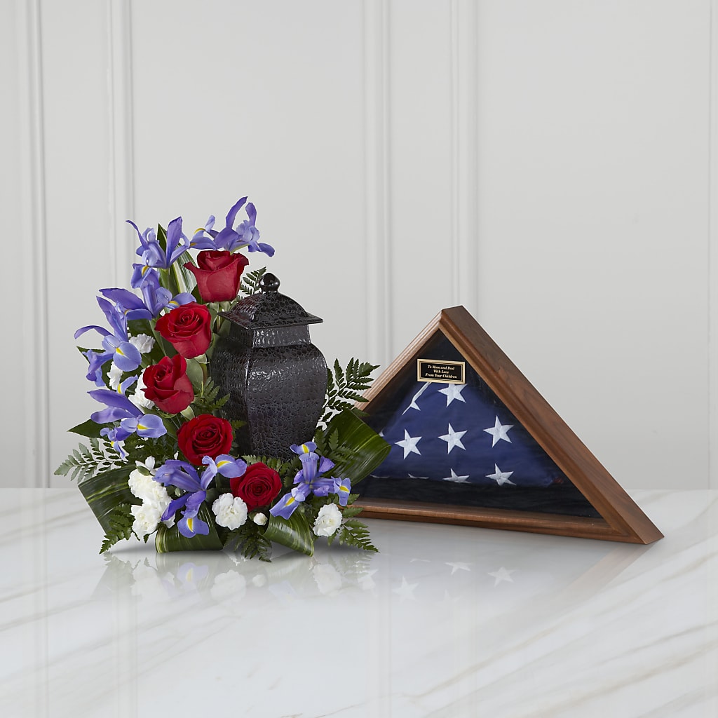Patriotic Tribute Arrangement – Flowers By Robert Taylor Inc, West Covina CA