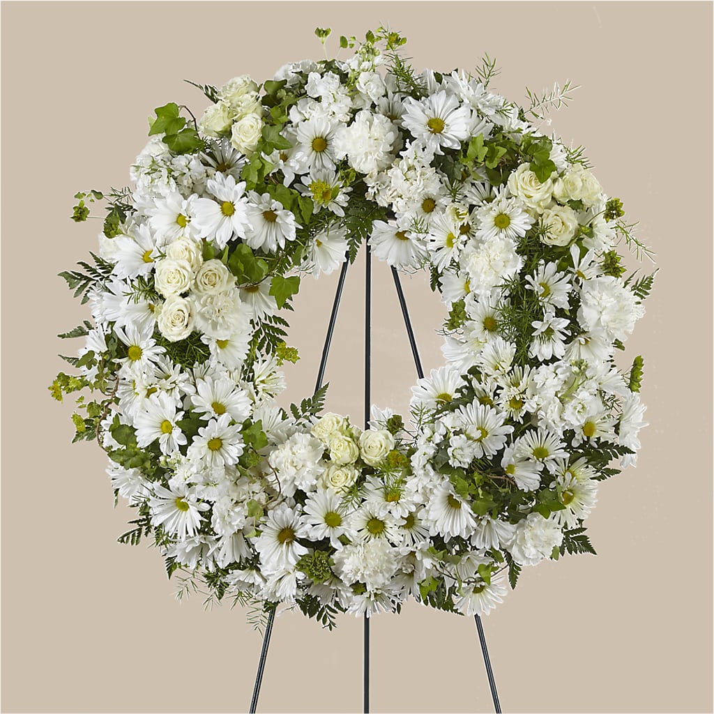 Faithful Wishes Wreath – Flowers By Robert Taylor Inc, West Covina CA