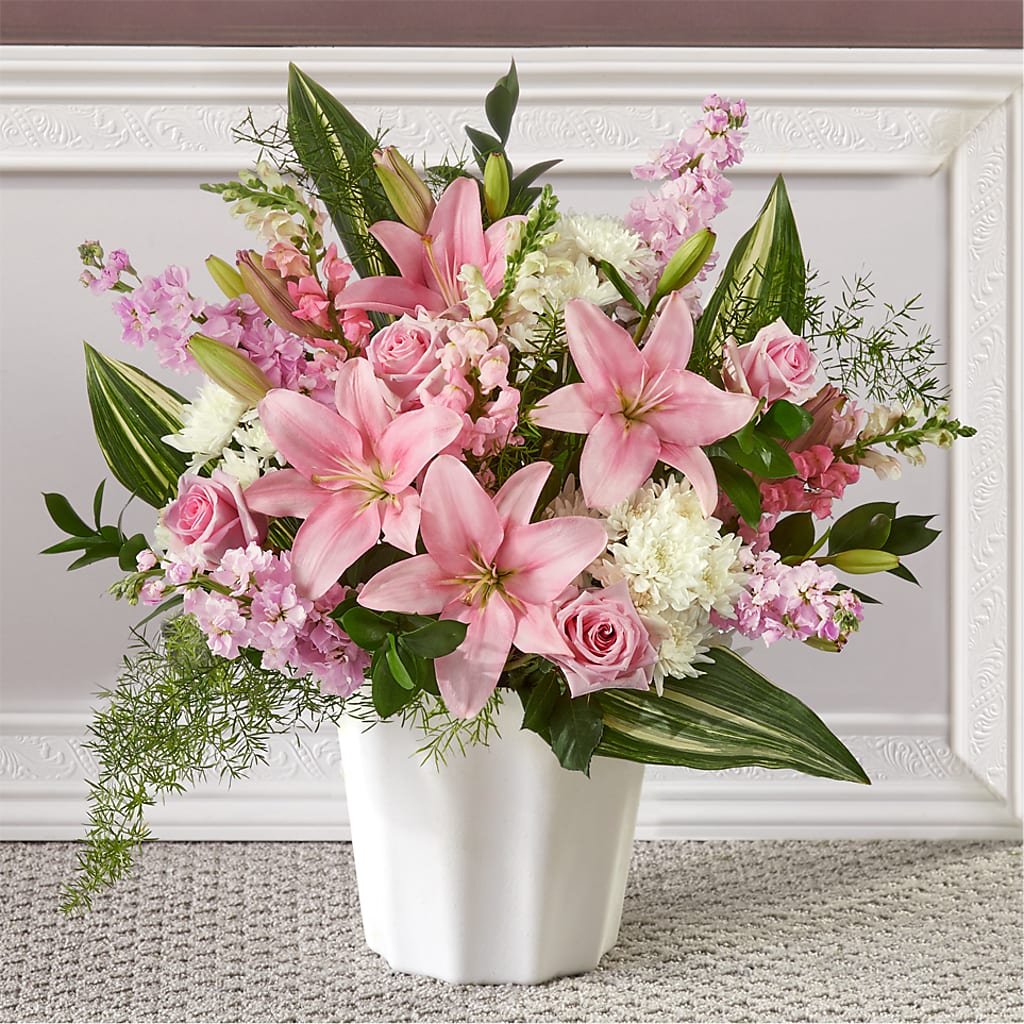 Simply Serene Floor Basket – Flowers By Robert Taylor Inc, West Covina CA