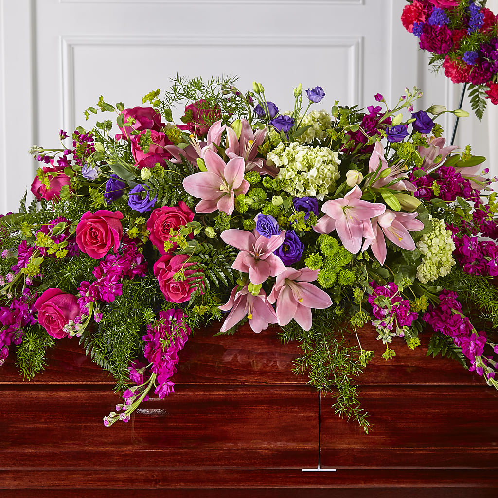 Radiant Tribute Casket Spray – Flowers By Robert Taylor Inc, West Covina CA