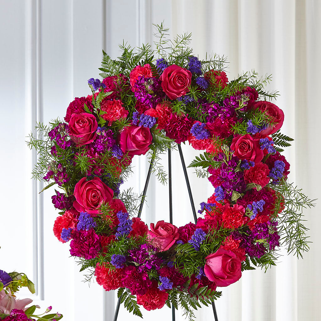 Calming Colors Wreath – Flowers By Robert Taylor Inc, West Covina CA