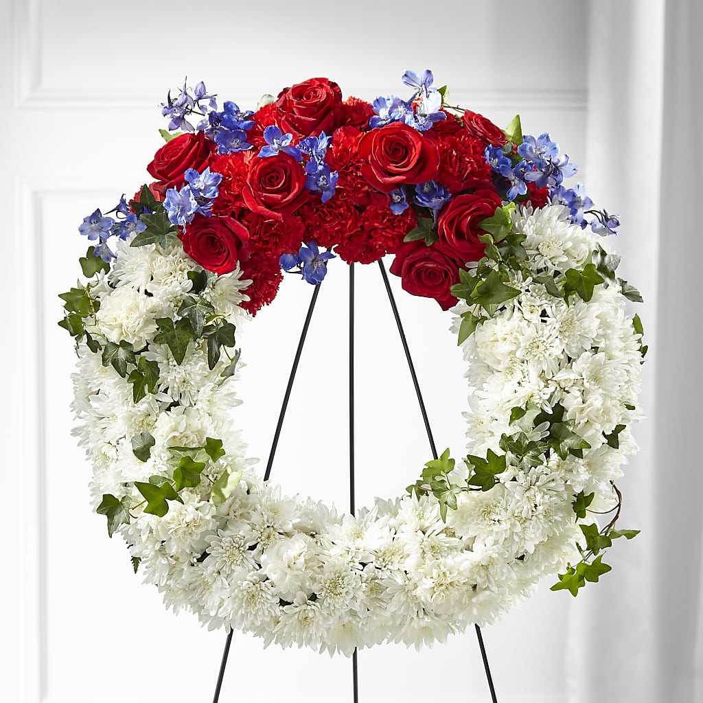Patriotic Passion Wreath – Flowers By Robert Taylor Inc, West Covina CA
