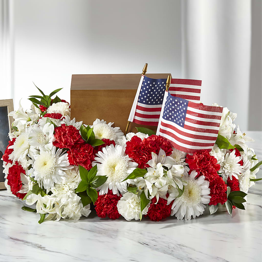 Spirit of Patriotism Cremation Adornment – Flowers By Robert Taylor Inc, West Covina CA