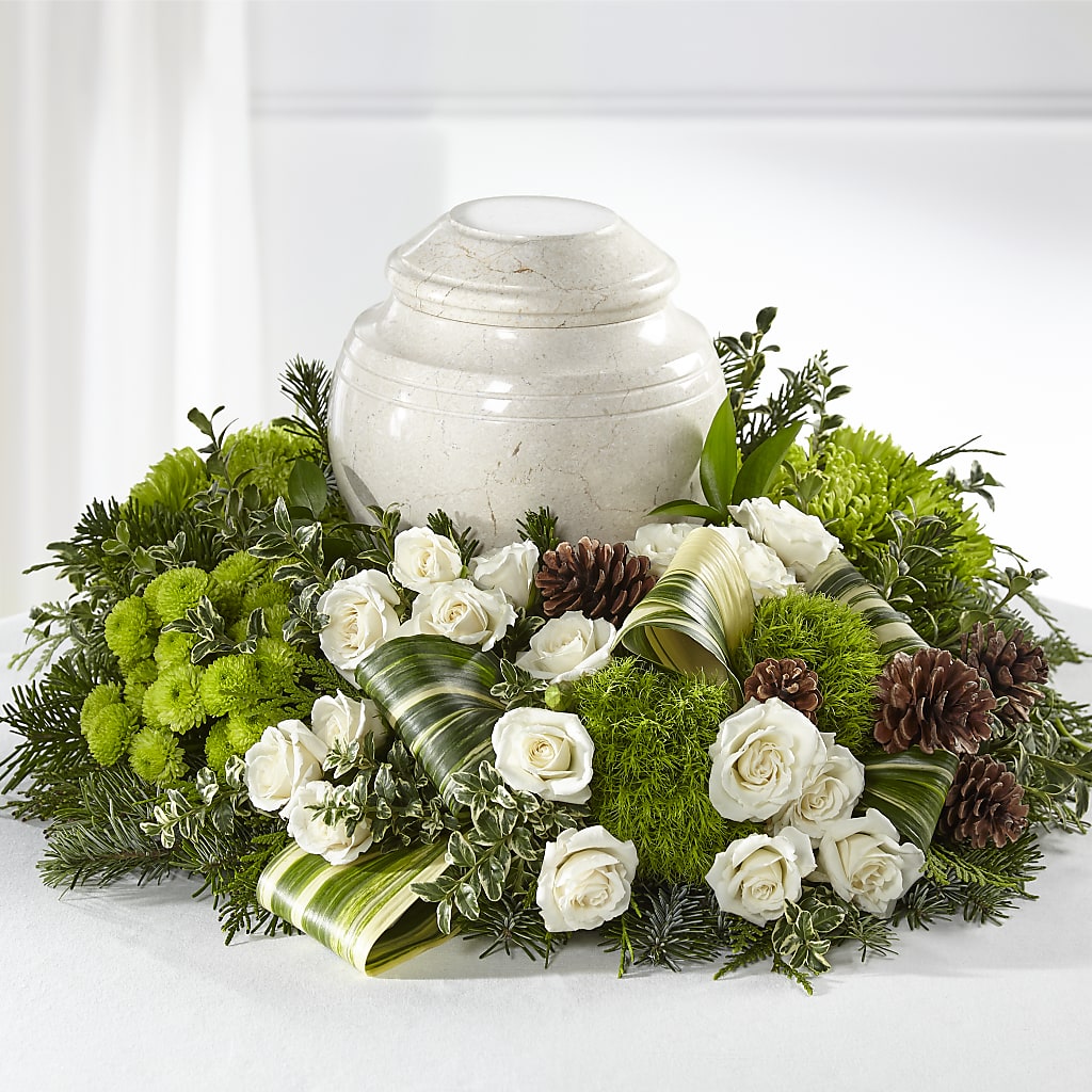 Precious Evergreen Cremation Adornment – Flowers By Robert Taylor Inc, West Covina CA