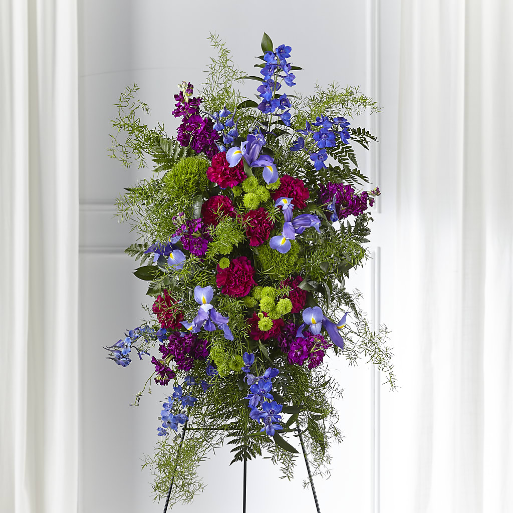 Heavenly Skies Standing Spray – Flowers By Robert Taylor Inc, West Covina CA
