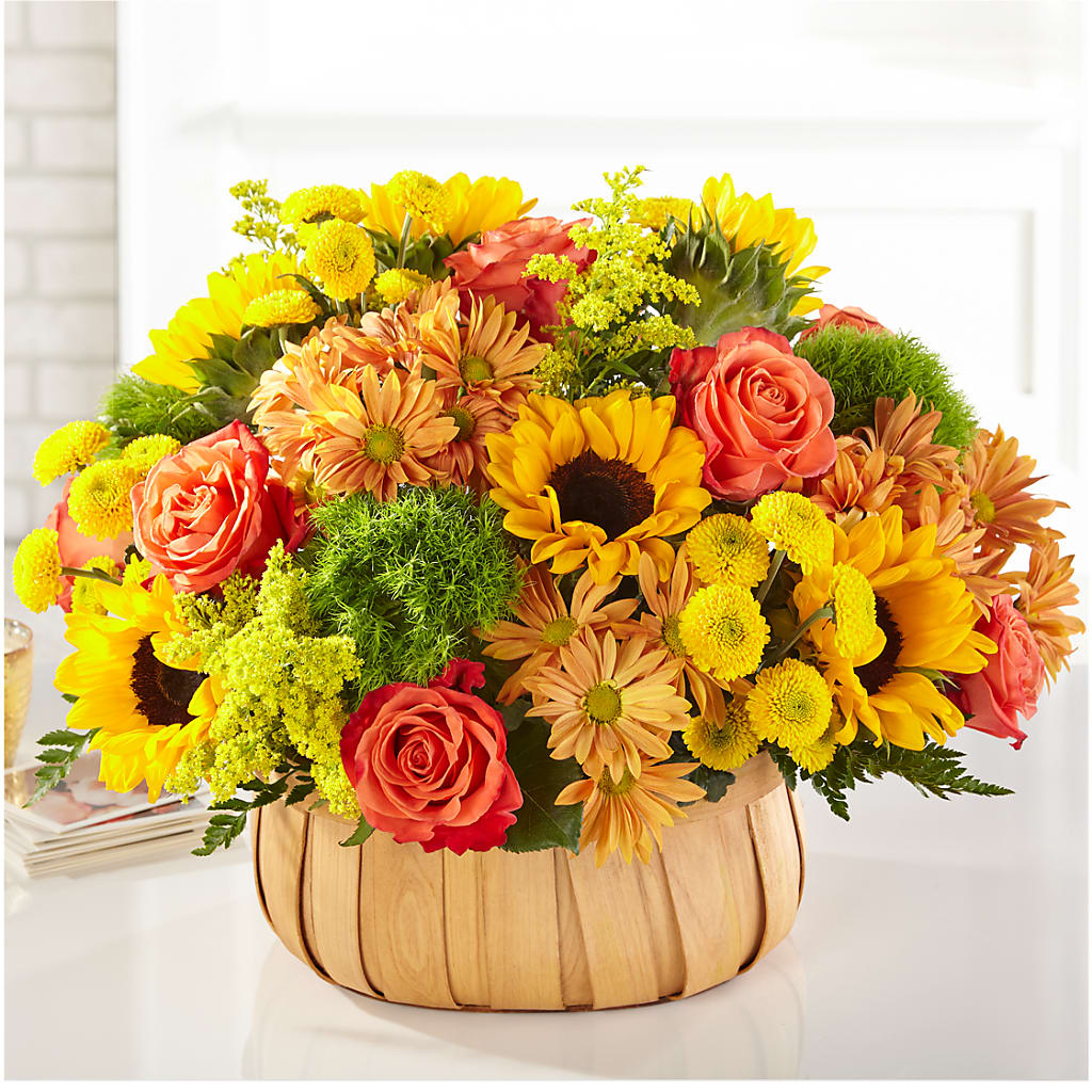 Harvest Sunflower Basket – Flowers By Robert Taylor Inc, West Covina CA