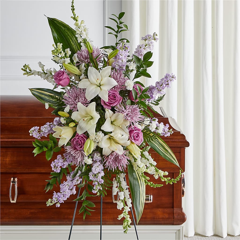 Grateful Hearts Standing Spray – Flowers By Robert Taylor Inc, West Covina CA