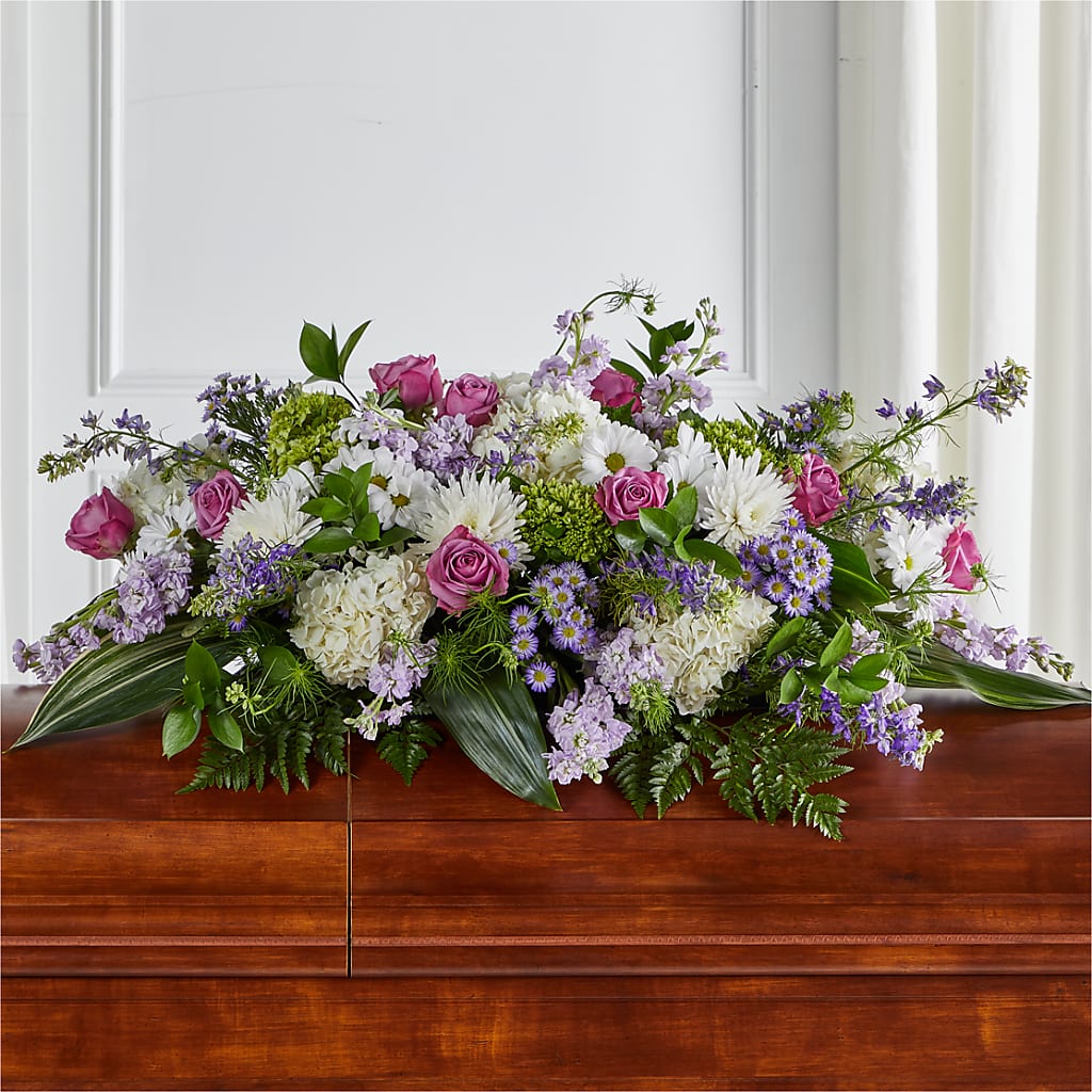 Meadows of Serenity Casket Spray – Flowers By Robert Taylor Inc, West Covina CA