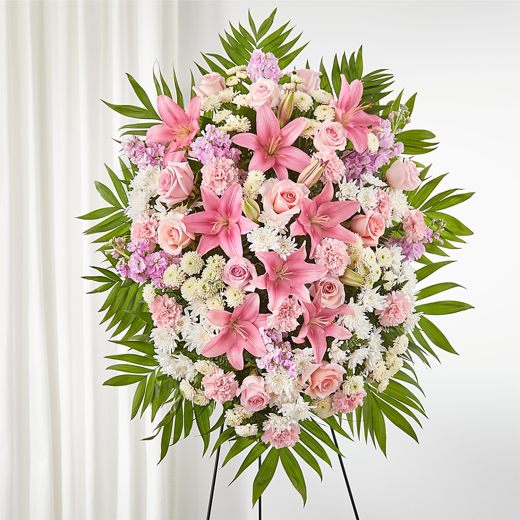Offering Solace Standing Spray – Flowers By Robert Taylor Inc, West Covina CA