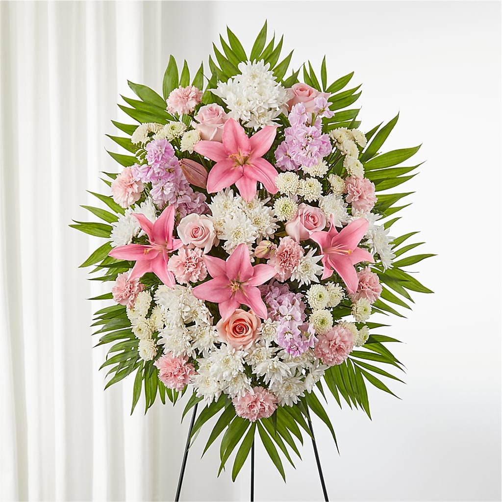 Offering Solace Standing Spray – Flowers By Robert Taylor Inc, West Covina CA