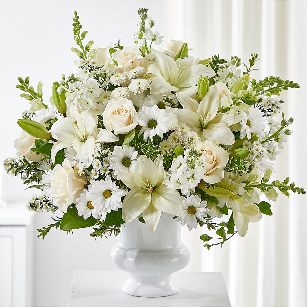 Uplifting Urn Arrangement – Flowers By Robert Taylor Inc, West Covina CA
