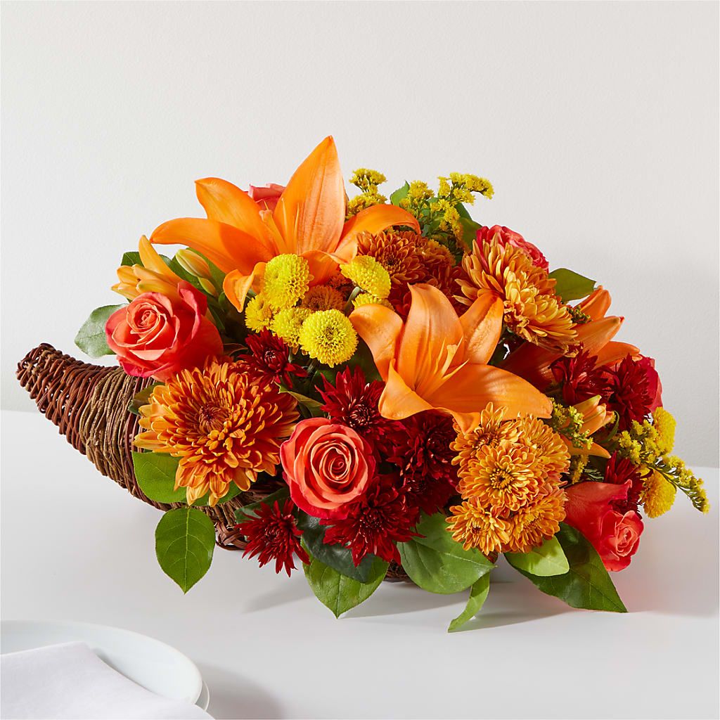 Bouquet of Blessings Cornucopia – Flowers By Robert Taylor Inc, West Covina CA