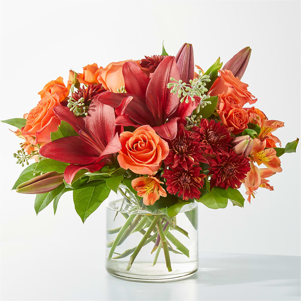 Crimson Leaves Bouquet – Flowers By Robert Taylor Inc, West Covina CA