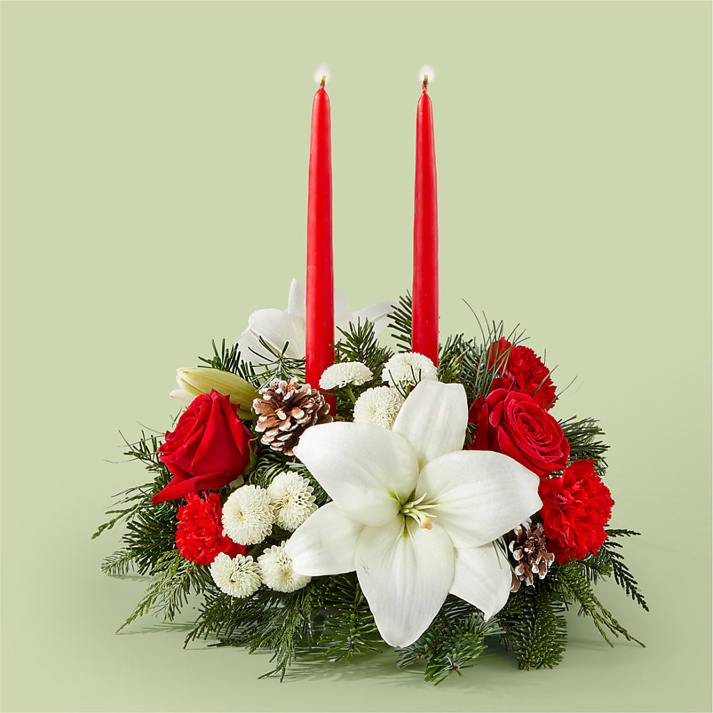 Seasonal Festivities Centerpiece – Flowers By Robert Taylor Inc, West Covina CA