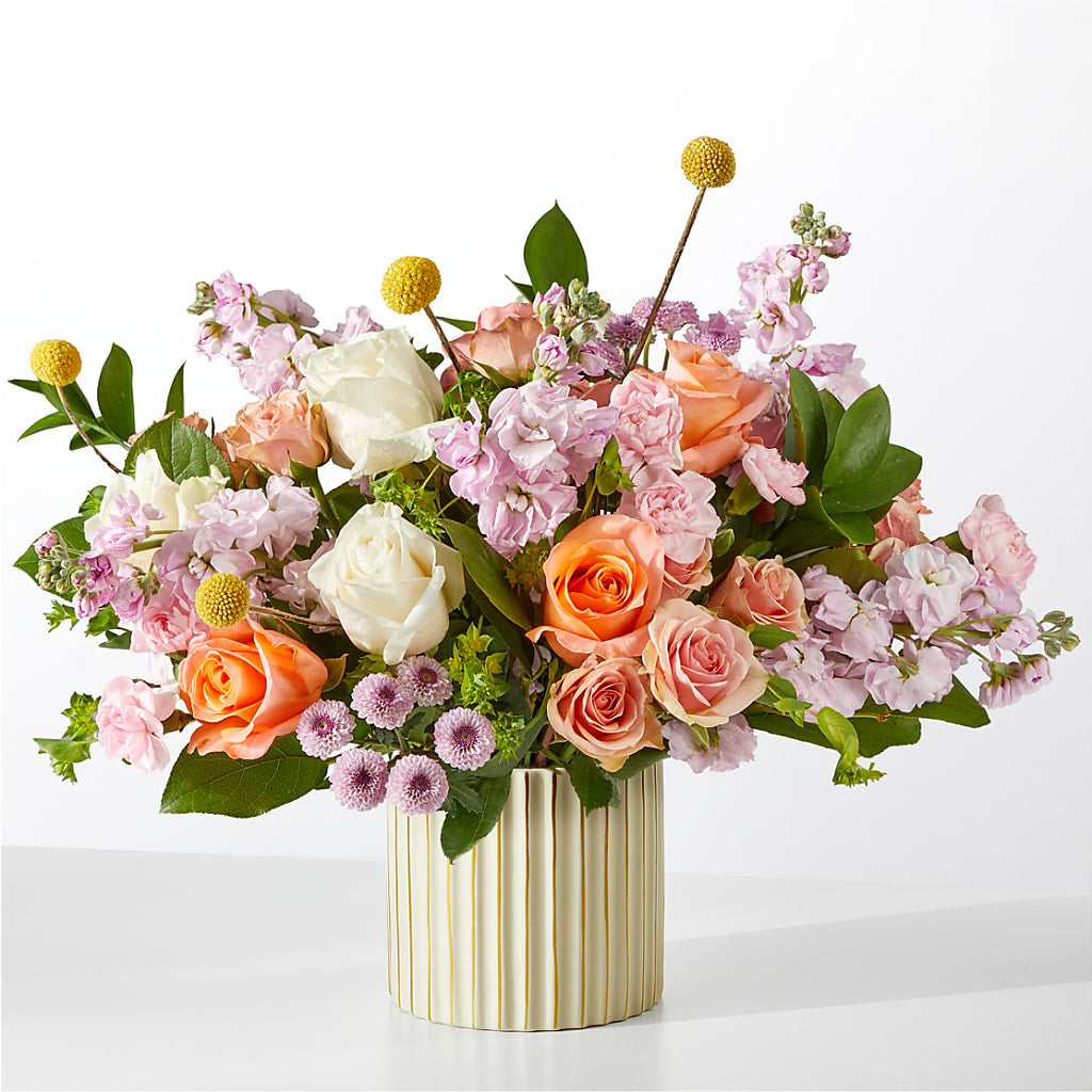 French Market Bouquet with Ivory Vase – Flowers By Robert Taylor Inc, West Covina CA