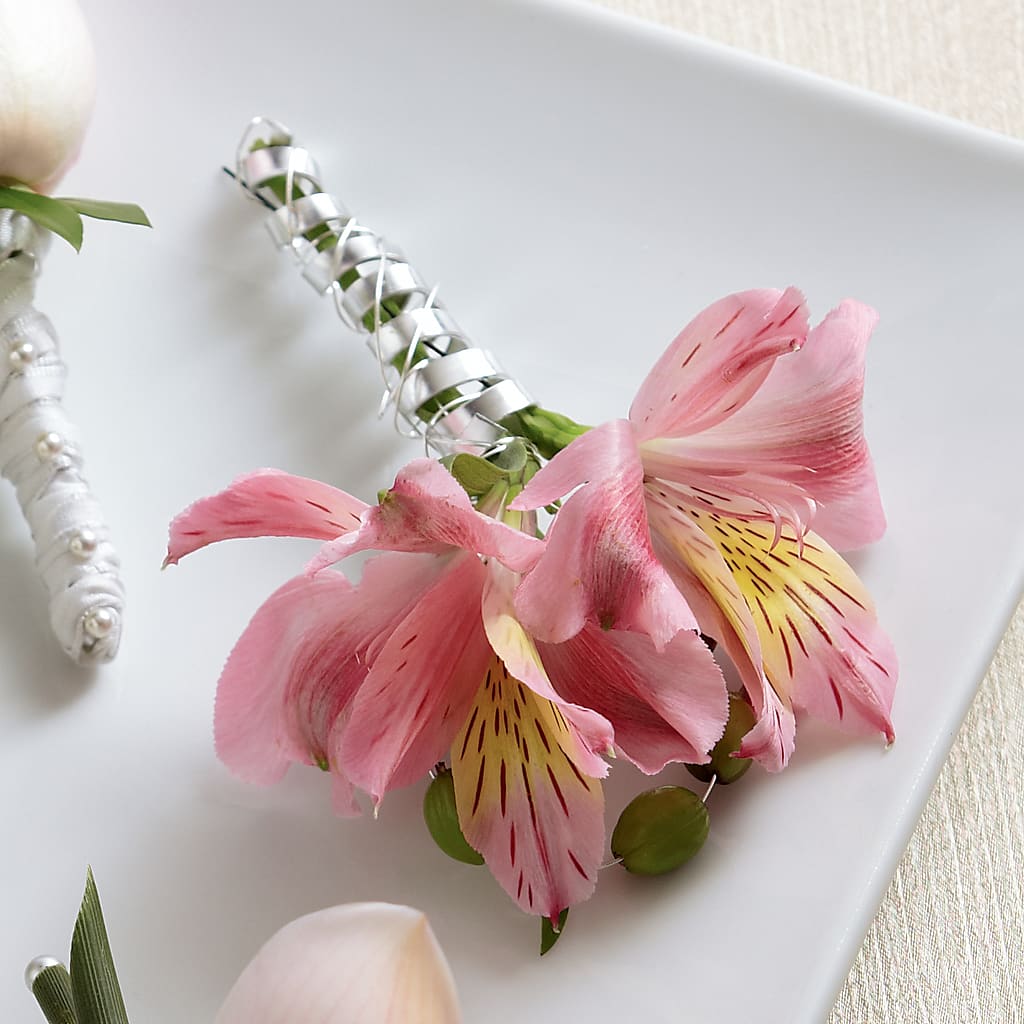 Pink Peruvian Lily Boutonniere – Flowers By Robert Taylor Inc, West Covina CA