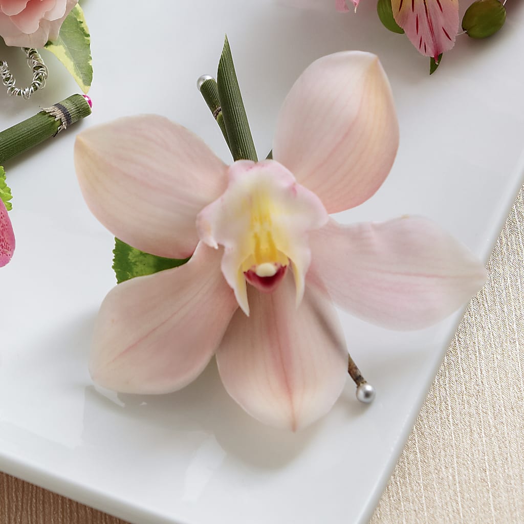 Pink Cymbidium Boutonniere – Flowers By Robert Taylor Inc, West Covina CA