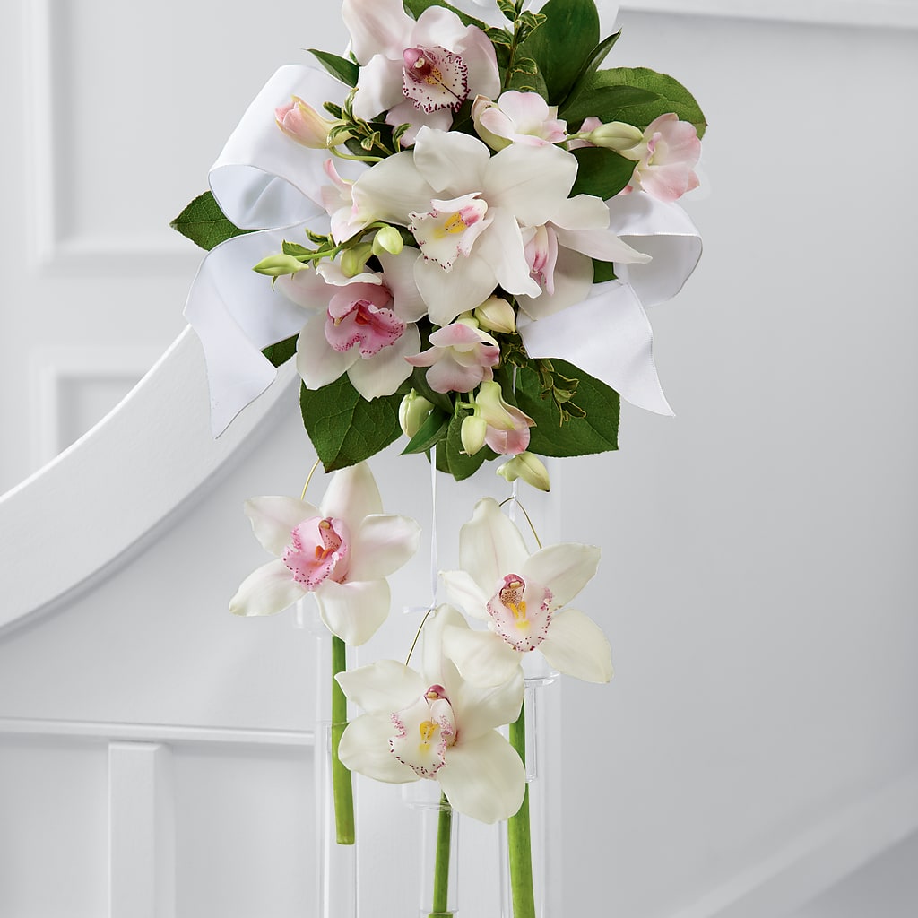 Perfect Entrance Pew Arrangement – Flowers By Robert Taylor Inc, West Covina CA
