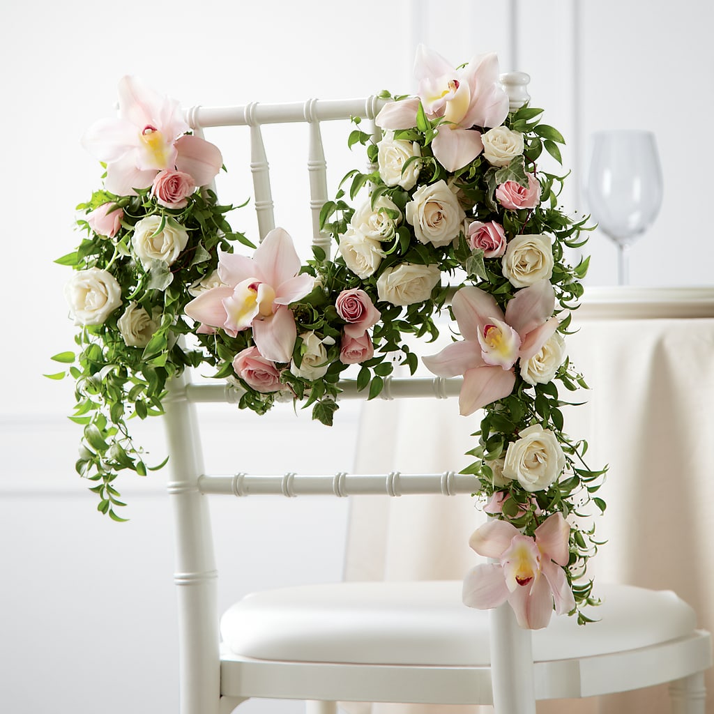 Orchid Rose Chair Décor – Flowers By Robert Taylor Inc, West Covina CA