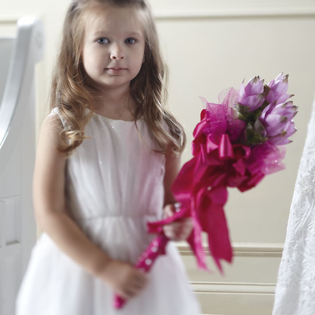 Sparkle Pink Flower Girl Bouquet – Flowers By Robert Taylor Inc, West Covina CA