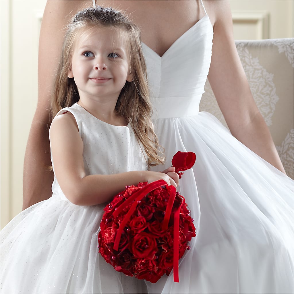 Pure at Heart Flower Girl Arrangement – Flowers By Robert Taylor Inc, West Covina CA