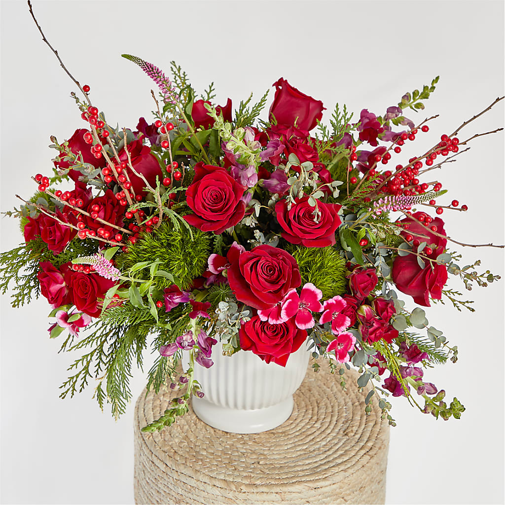 Big Red Bow Bouquet –  Flowers By Robert Taylor Inc, West Covina CA