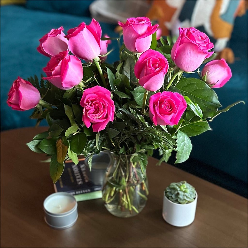 Long Stem Pink Rose Bouquet –  Flowers By Robert Taylor Inc, West Covina CA