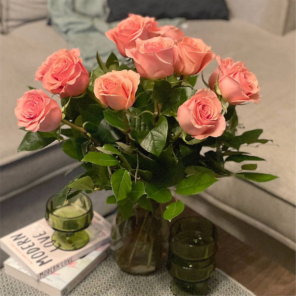 Long Stem Pink Rose Bouquet –  Flowers By Robert Taylor Inc, West Covina CA