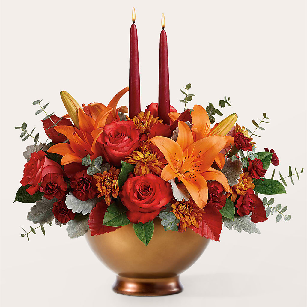 Fruits of Fall Centerpiece –  Flowers By Robert Taylor Inc, West Covina CA