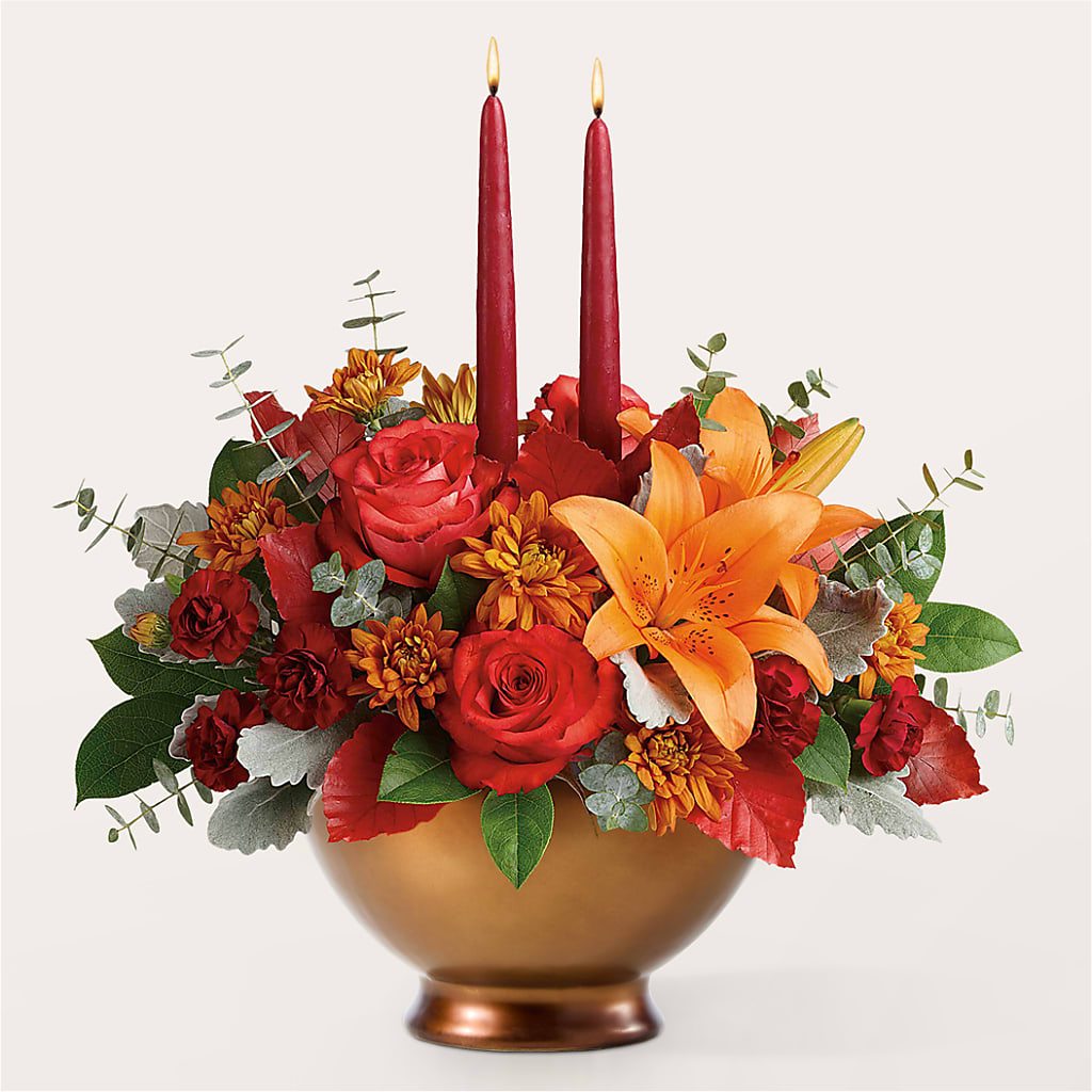 Fruits of Fall Centerpiece –  Flowers By Robert Taylor Inc, West Covina CA