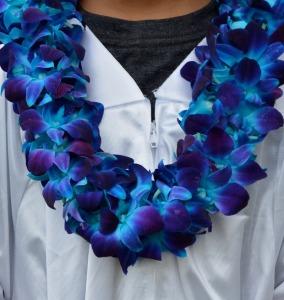 BLUE DOUBLE  ORCHID LEI –  Flowers By Robert Taylor Inc, West Covina CA