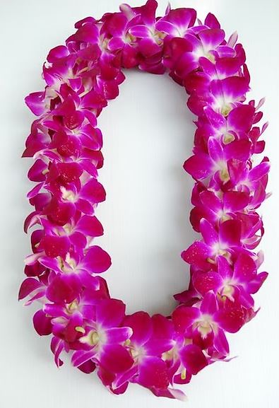 DOUBLE BOMBAY GRADUATION LEI  CITRUS COLLEGE  MT SAC –  Flowers By Robert Taylor Inc, West Covina CA