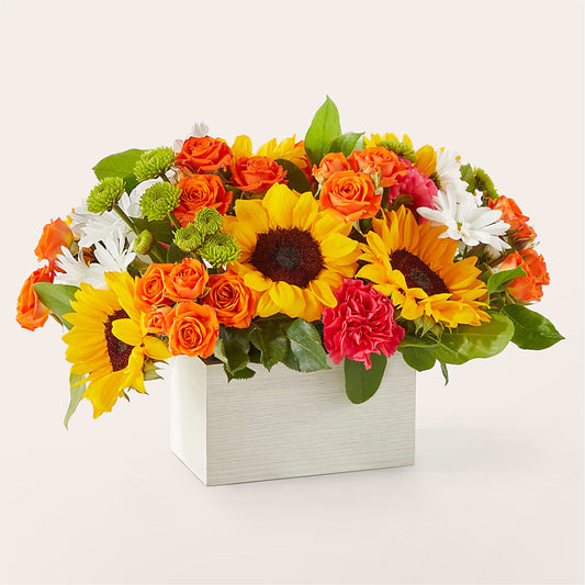 Sun-drenched Blooms Box Bouquet –  Flowers By Robert Taylor Inc, West Covina CA