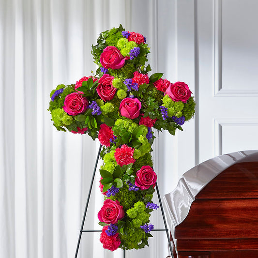 Tribute Rose Floral Cross –  Flowers By Robert Taylor Inc, West Covina CA