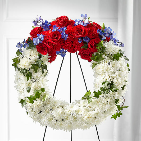 Patriotic Passion Wreath –  Flowers By Robert Taylor Inc, West Covina CA