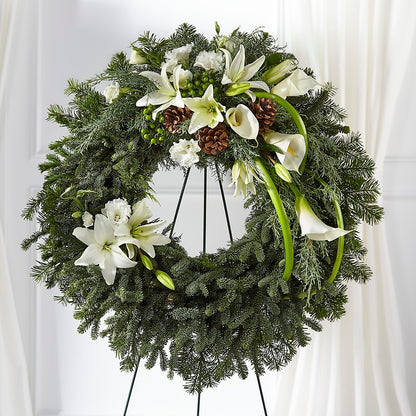Greens of Hope Wreath –  Flowers By Robert Taylor Inc, West Covina CA