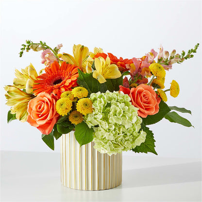 Autumn Sunshine Bouquet with Ivory Vase –  Flowers By Robert Taylor Inc, West Covina CA