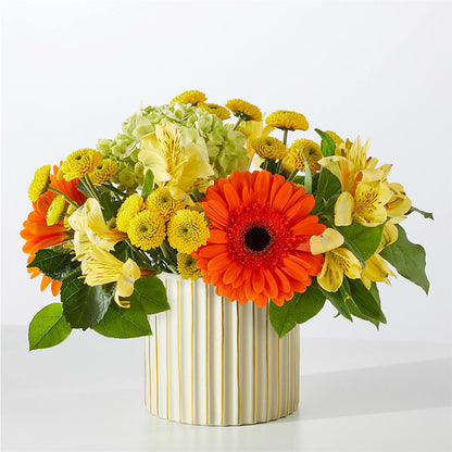 Autumn Sunshine Bouquet with Ivory Vase –  Flowers By Robert Taylor Inc, West Covina CA