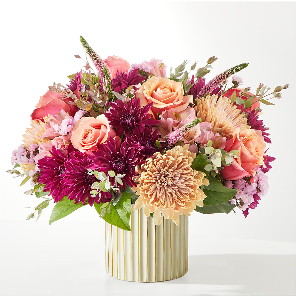 Berry Cobbler Bouquet with Ivory Vase –  Flowers By Robert Taylor Inc, West Covina CA