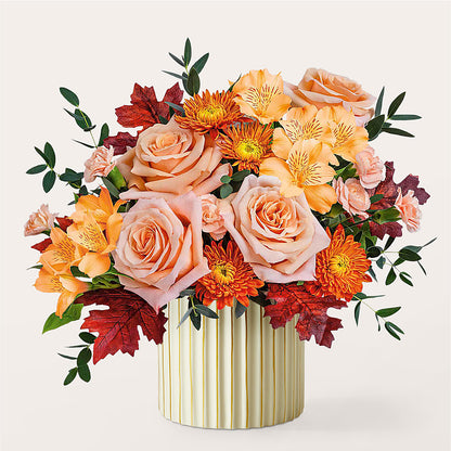 Spiced Latte Bouquet with Ivory Vase –  Flowers By Robert Taylor Inc, West Covina CA