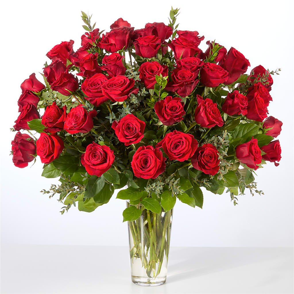 Forever Yours Fifty Stem Red Rose Bouquet –  Flowers By Robert Taylor Inc, West Covina CA