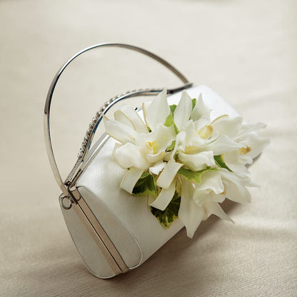 White Purse Decor –  Flowers By Robert Taylor Inc, West Covina CA